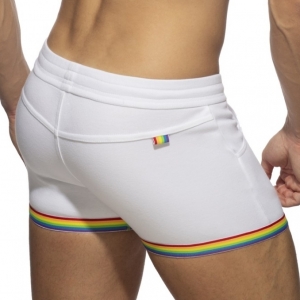Short RAINBOW TAPE Addicted Blanc