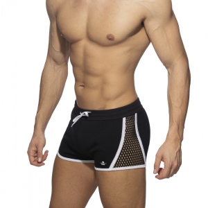 Short MESH STRIPED Noir-Blanc