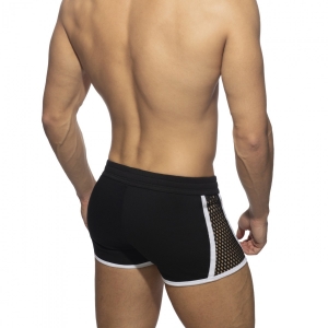 Short MESH STRIPED Noir-Blanc