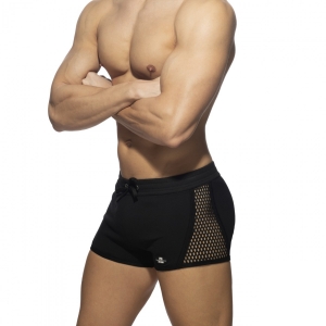 Short MESH STRIPED Noir