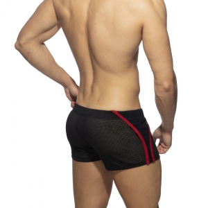Short COMBI MESH Noir-Rouge