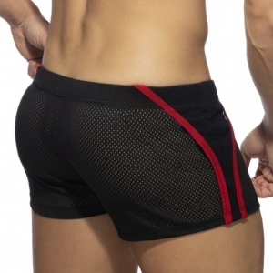 Short COMBI MESH Noir-Rouge