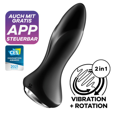 Plug vibrant connecté ROTATOR PLUG Satisfyer 10 x 4cm Noir