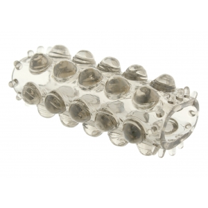 Gaine de pénis perlée POWER STRETCHY 7cm Grise