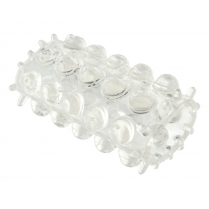 Gaine de pénis perlée POWER STRETCHY 7cm Transparente