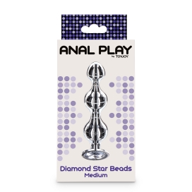 Plug Bijou DIAMOND STAR BEADS M 10.5 x 2.5cm 2