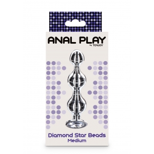 Plug Bijou DIAMOND STAR BEADS M 10.5 x 2.5cm