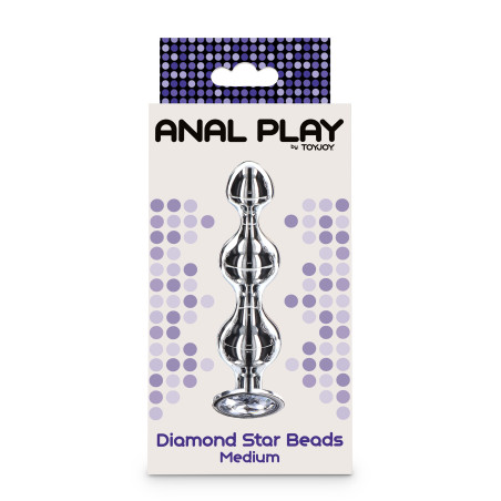 Plug Bijou DIAMOND STAR BEADS M 10.5 x 2.5cm