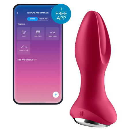 Plug vibrant connecté ROTATOR PLUG Satisfyer 10 x 4cm Fuchsia