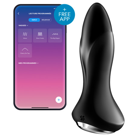 Plug vibrant connecté ROTATOR PLUG Satisfyer 10 x 4cm Noir