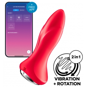 Plug vibrant connecté ROTATOR 1 Satisfyer 10 x 4cm Rouge