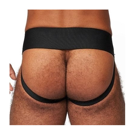 Jockstrap en cuir Mister B Noir-Bleu