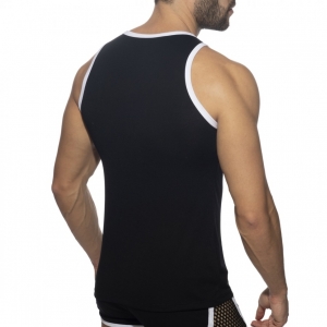Débardeur MESH-STRIPED Noir-Blanc