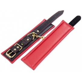 Menottes de poignets rembourrées THICKEN Noir-Rouge 2