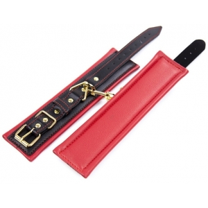 Menottes de poignets rembourrées THICKEN Noir-Rouge