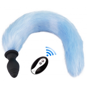 Plug queue vibrant FOX TAIL VIBE 6.5 x 3.2cm | Queue 40cm | Bleue