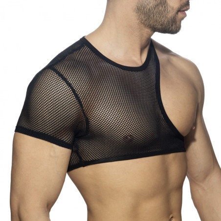 Crop Top IRREGULAR MESH Noir