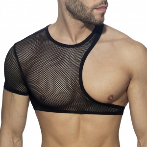 Crop Top IRREGULAR MESH Noir