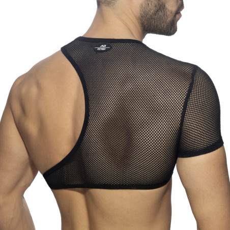 Crop Top IRREGULAR MESH Noir
