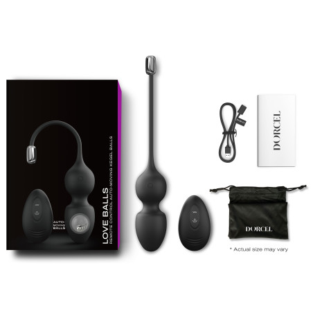 Oeuf vibrant LOVE BALLS Dorcel 9 x 3.5cm Noir