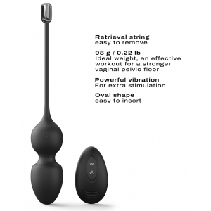 Oeuf vibrant LOVE BALLS Dorcel 9 x 3.5cm Noir