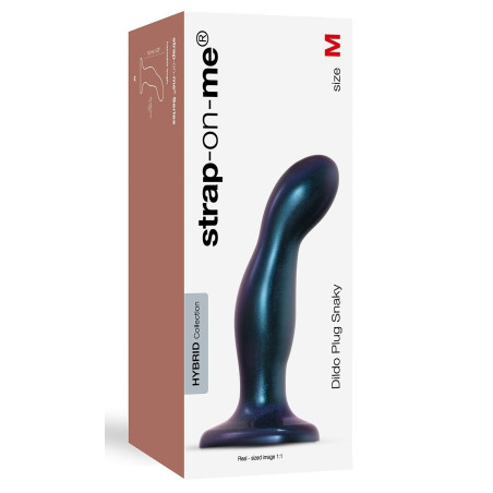 Plug Silicone SNAKY Strap-On-Me M 14 x 3.8cm Bleu