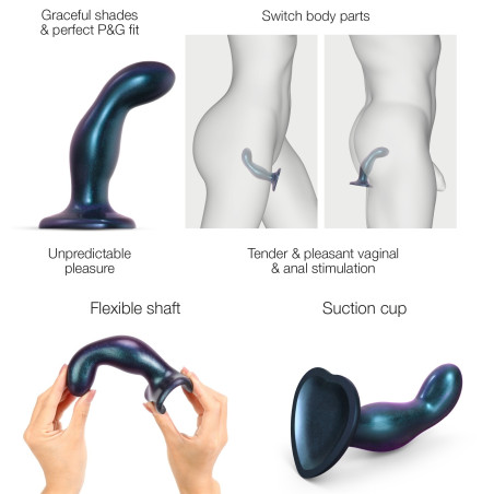 Plug Silicone SNAKY Strap-On-Me M 14 x 3.8cm Bleu