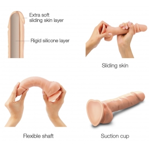 Gode réaliste SLIDING SKIN Strap-On-Me S 13 x 3.7cm