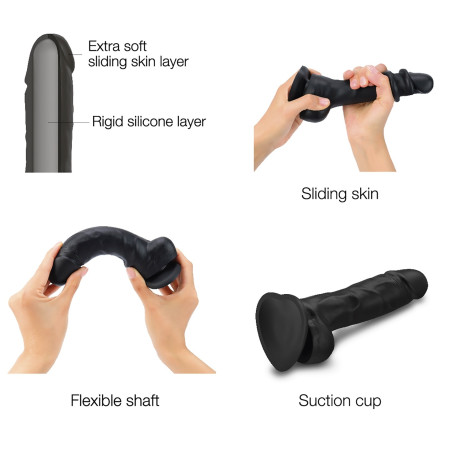 Gode SLIDING SKIN Strap-On-Me XXL 16 x 4.4cm Noir