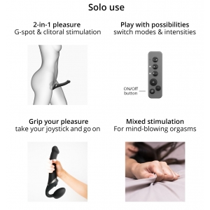 Dildo MULTI ORGASM Strap-On-Me XL 16 x 4.7cm Noir