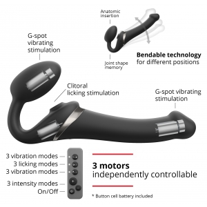Dildo MULTI ORGASM Strap-On-Me XL 16 x 4.7cm Noir