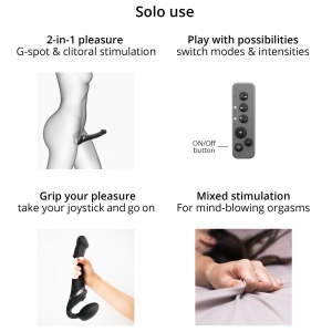 Dildo MULTI ORGASM Strap-On-Me L 15.5 x 4.2cm Noir