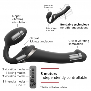 Dildo MULTI ORGASM Strap-On-Me L 15.5 x 4.2cm Noir
