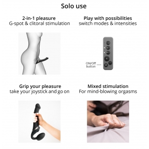 Dildo MULTI ORGASM Strap-On-Me M 15 x 3.8cm Noir