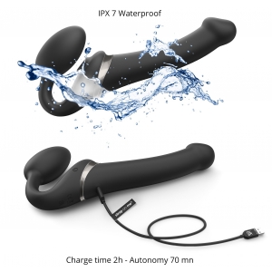 Dildo MULTI ORGASM Strap-On-Me M 15 x 3.8cm Noir