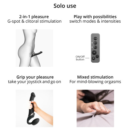 Dildo MULTI ORGASM Strap-On-Me S 14.5 x 3.4cm Noir