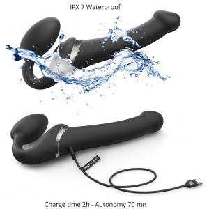Dildo MULTI ORGASM Strap-On-Me S 14.5 x 3.4cm Noir