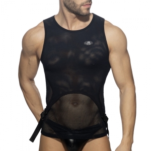 Débardeur MESH DOUBLE CLIP Noir