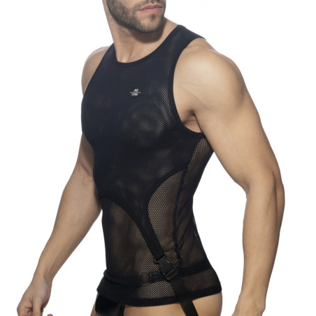 Débardeur MESH DOUBLE CLIP Noir