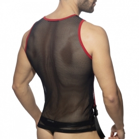 Débardeur MESH DOUBLE CLIP Noir-Rouge 2