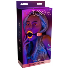 Bâillon Boule phosphorescent GLOW PINK Taboom 40mm 2