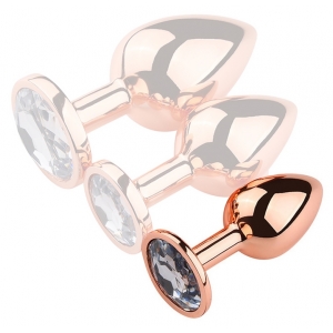 Plug Bijou anal PINKYGOLD S 6.5 x 2.7cm Bijou transparent