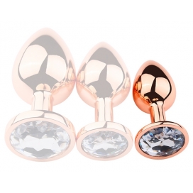 Plug Bijou anal PINKYGOLD S 6.5 x 2.7cm Bijou transparent 2