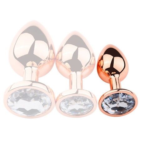 Plug Bijou anal PINKYGOLD S 6.5 x 2.7cm Bijou transparent
