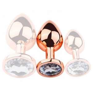 Plug Bijou anal PINKYGOLD M 7.5 x 3.3cm Bijou Transparent