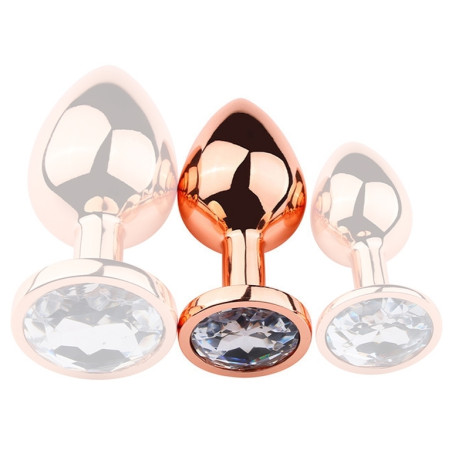 Plug Bijou anal PINKYGOLD M 7.5 x 3.3cm Bijou Transparent