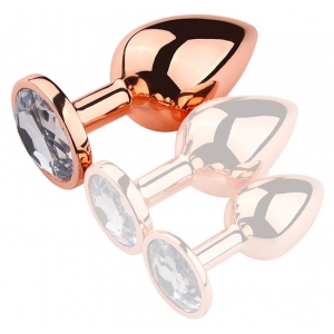 Plug Bijou anal PINKYGOLD L 8.5 x 4cm Bijou transparent