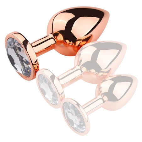 Plug Bijou anal PINKYGOLD L 8.5 x 4cm Bijou transparent