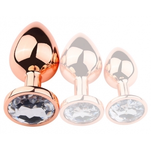 Plug Bijou anal PINKYGOLD L 8.5 x 4cm Bijou transparent