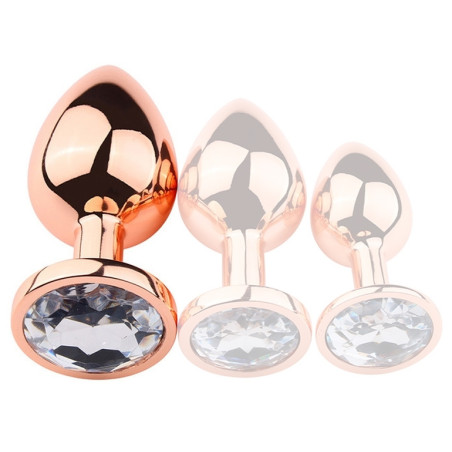 Plug Bijou anal PINKYGOLD L 8.5 x 4cm Bijou transparent